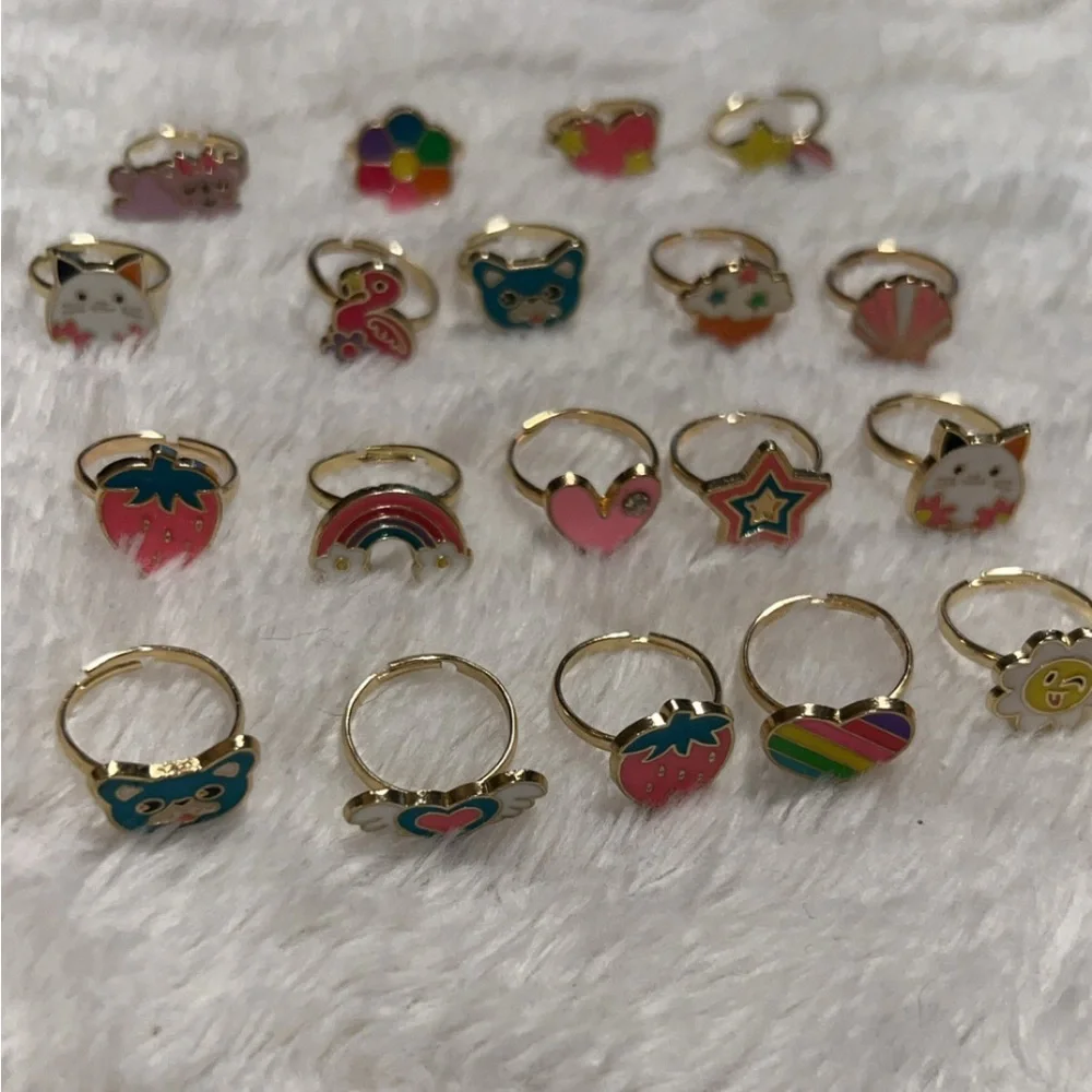Colorful Kids' Adjustable Rings Set or 2/5$